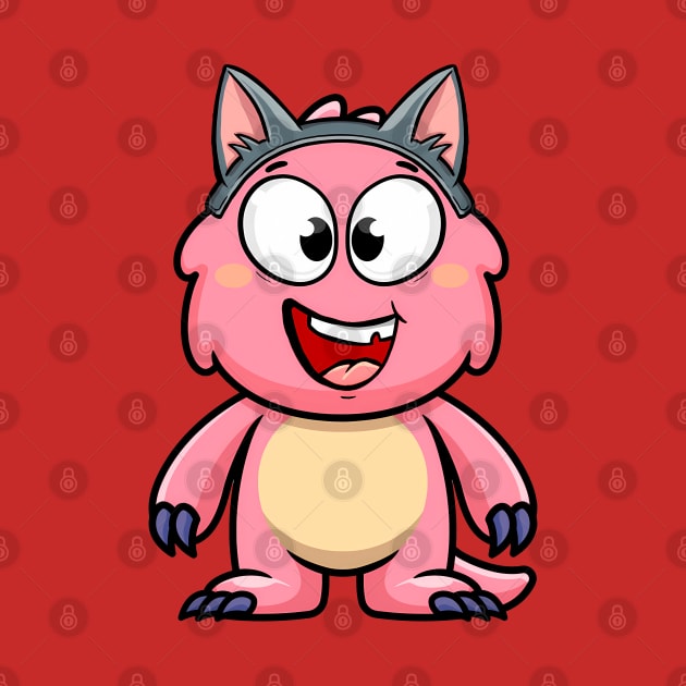 Baby Monster Pink Laughing Cat by Baby Monster CO