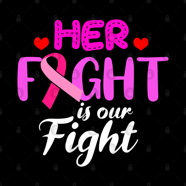 Her Fight Is Our Fight Breast Cancer Awareness Gift Support Design by Linco