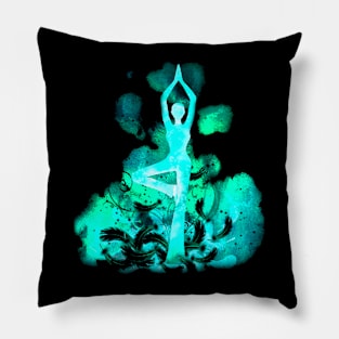 yoga turquoise inv Pillow