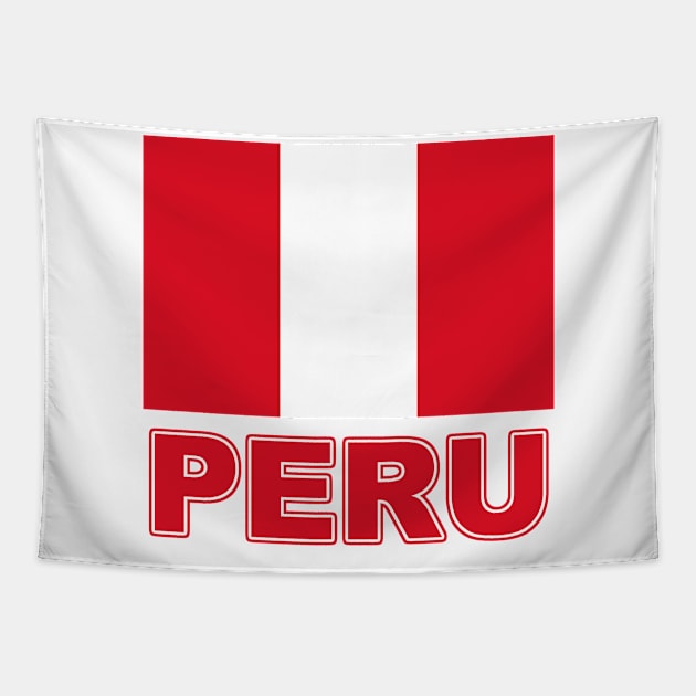 The Pride of Peru - Peruvian National Flag Design Tapestry by Naves