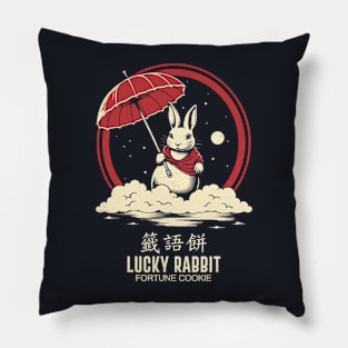 Lucky Rabbit Fortune Cookie Pillow