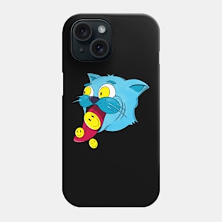 Blue Cat Smile Kitten Cartoon Pet Phone Case