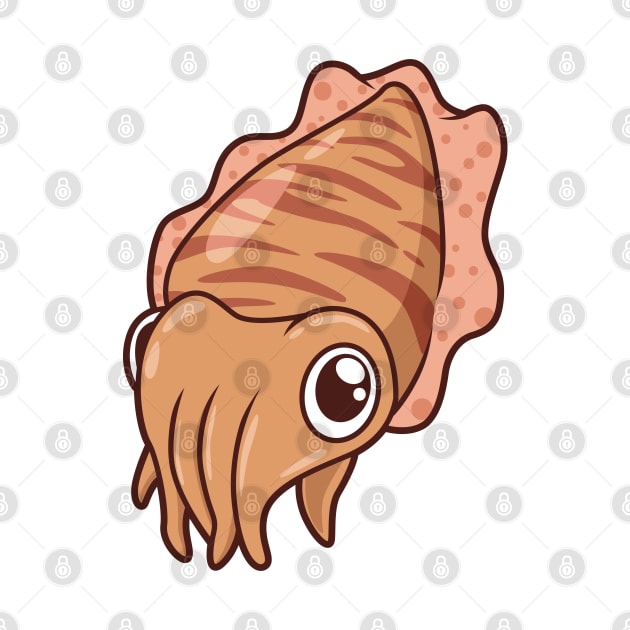 Kawaii Cuttlefish by Modern Medieval Design