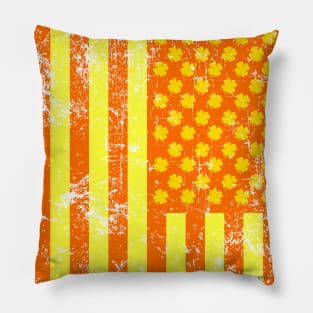 Irish American Shamrock Flag (Orange) Pillow