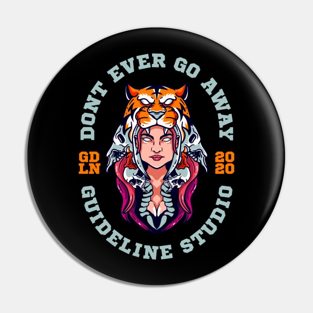 Geisha Hat Tiger With Girl Face Pin by Guideline.std