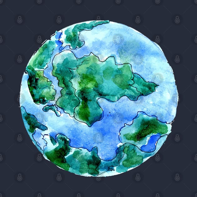 Hand Drawn Earth Planet by AnnArtshock