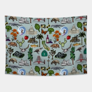 California State Pictures All-Over Print Tapestry