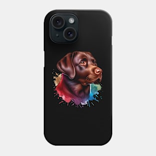 Bright Watercolor Chocolate Labrador Phone Case