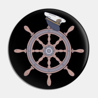 Steering Captain - Wooden Wheel Graphic - Shipmaster Pin