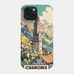 Chamonix, Mont Blan, Ski Poster Phone Case