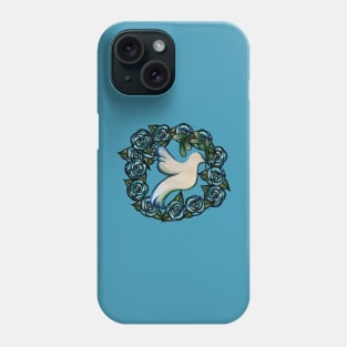 Blue Roses Dove of Peace Phone Case