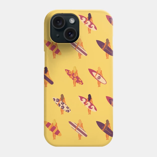 Surfing Women Phone Case by Sandra Hutter Designs