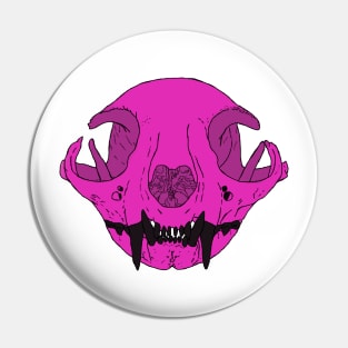Cat Skull Pink Pin