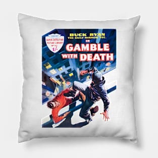 Super Retro Detective Vintage Gamble With Death 1959 Pillow