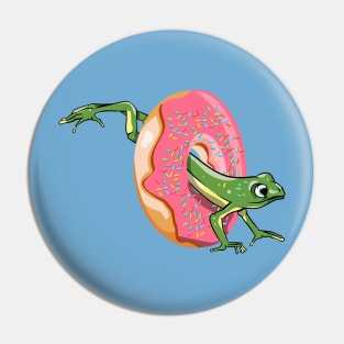 Frog with a donut Pin