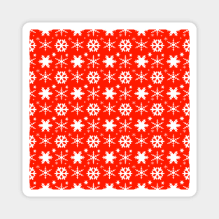 Snowflakes Red Magnet