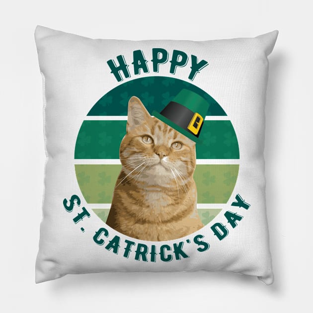 St Catrick's Day St Catty's Day Pillow by ColoredRatioDesign