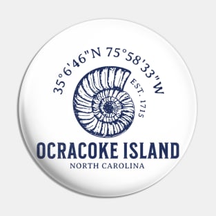 Ocracoke Island Sea Shell Summer Vacation in NC Pin