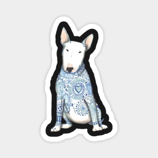 English Bull Terrier, Beautiful Bully,with his best tattoos Magnet