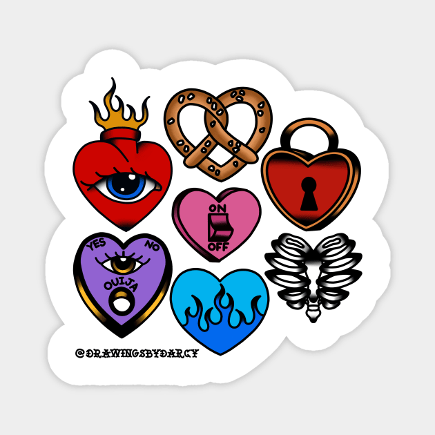 Heart Pack Magnet by drawingsbydarcy