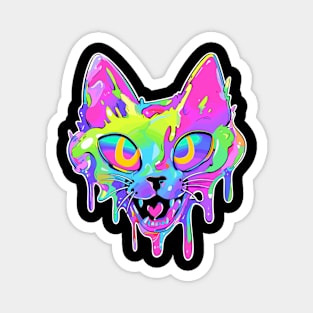 Psychedelic Party Cat EDM Festival Rave Magnet