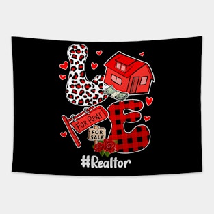 LOVE Realtor Life Leopard Funny Valentine_s Day Tapestry