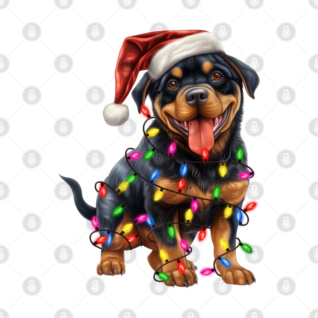 Christmas Rottweiler by Chromatic Fusion Studio