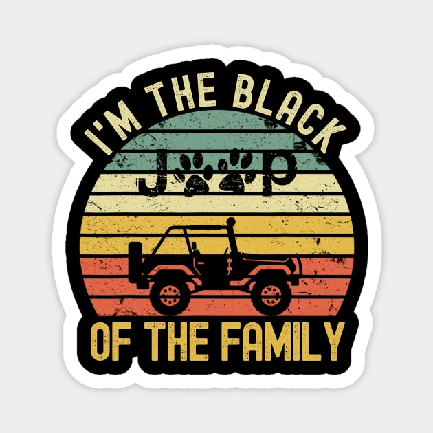 I'm The Black Of The Family Jeep Vintage Jeep men/women/kid Jeep Dog Paws Magnet by Oska Like