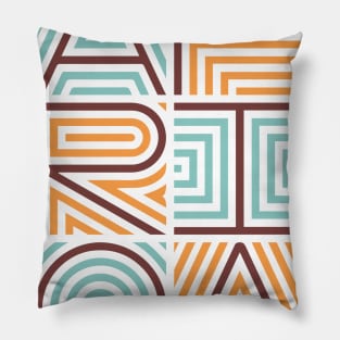 Africa Line Art Afrocentric Modern Geometric Pillow