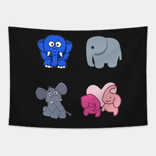 Elephants 4 pk Stickers Collection Tapestry