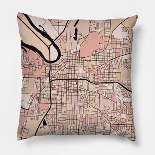 Montgomery Map Pattern in Soft Pink Pastels Pillow