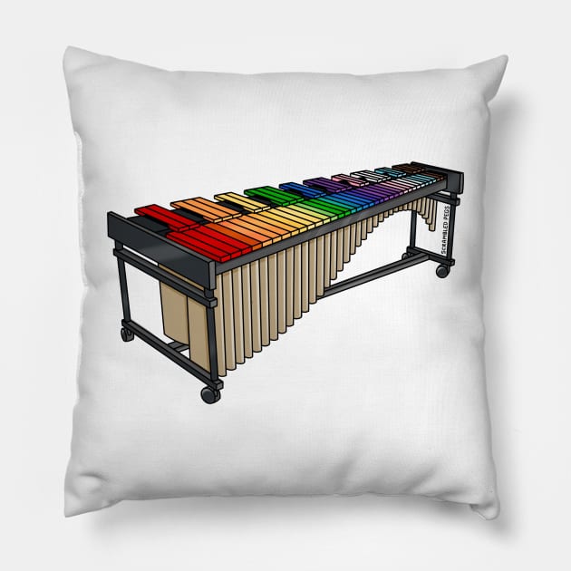 Progress Pride Flag Marimba Pillow by scrambledpegs