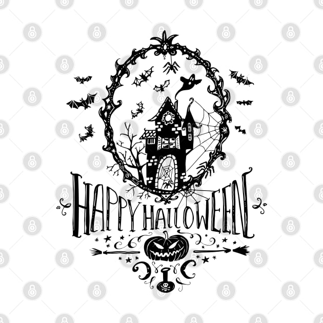 Happy Halloween Haunted House by MiniMoosePrints