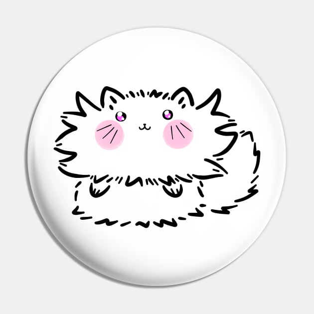 Absurdly Fluffy Cat Pin by saradaboru