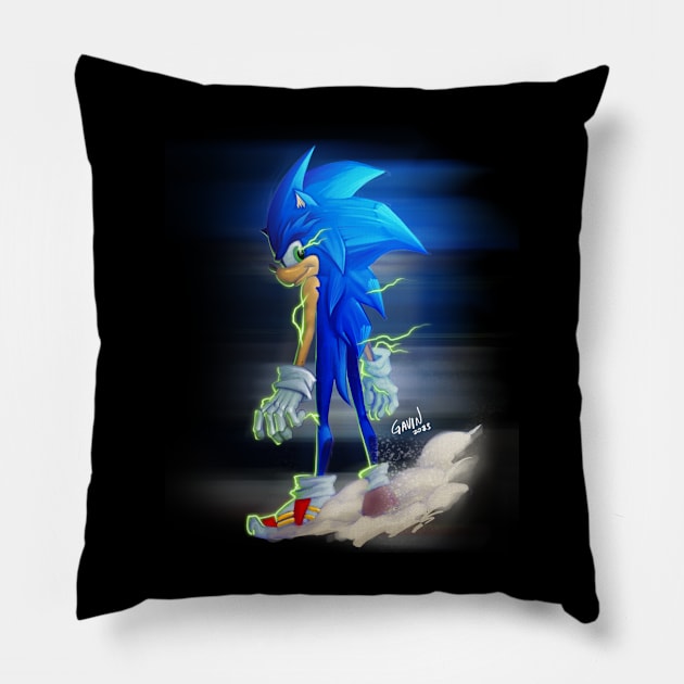 Sonic Pillow by gavinmichelliart