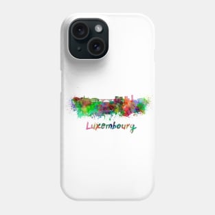 Luxembourg skyline in watercolor Phone Case