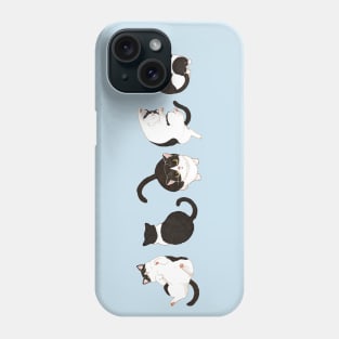 Black and White Cats Chilling on Floor - Horizontal - Phone Case