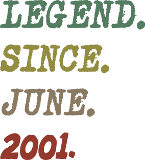 Legend Since JUNE 2001 18th Birthday Gift 18 Yrs Old T / Shirt Straight Outta 2001 18 Year Old 18th Birthday Gift T-Shirt Magnet