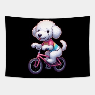 Cute Bedlington Terrier Puppy Cycling Tapestry