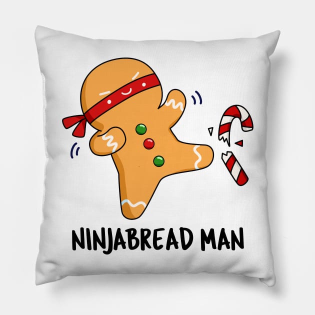 Ninjabread Man Cute Gingerbread Pun Pillow by punnybone