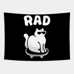 RAD CAT ON A SKATEBOARD Tapestry