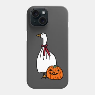 Gaming Goose with Stolen Halloween Horror Pumpkin Ghost Costume Phone Case