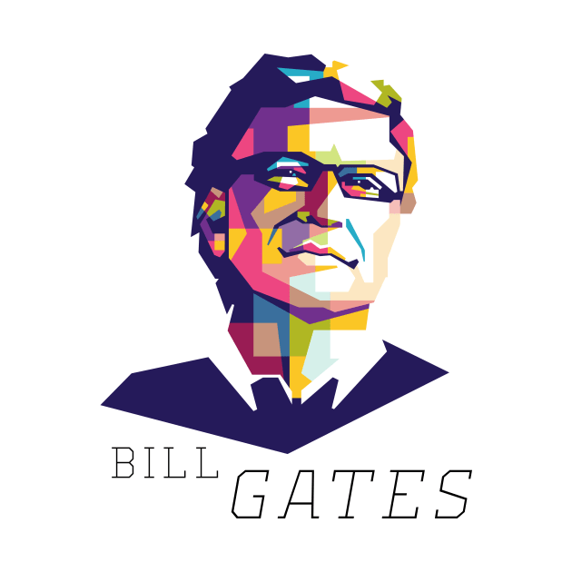 Bill Gates Colorful Geometric art by AwHM17