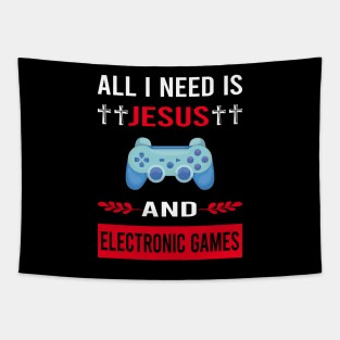 I Need Jesus And Electronic Game Games Tapestry