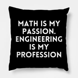 Math is my Passion. Engineering is my Profession Pillow