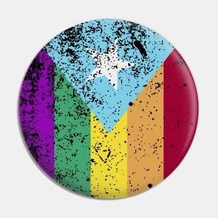 Puerto Rican LGBT Gay Pride Puerto Rico Rainbow Flag Pin