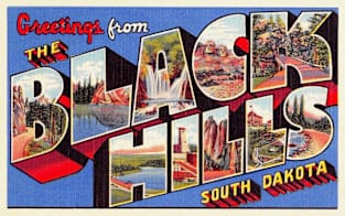 Greetings from the Black Hills, South Dakota - Vintage Large Letter Postcard Magnet