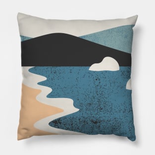 Ocean Breeze - Landscape Art - Mountains Hiking - Sunset Adventure - Blue Lagoon - Seaside Art - Sunrise Mountains Pillow