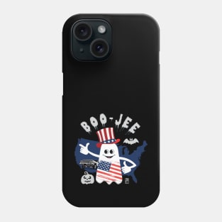 BOO JEE Ghost - GHOST with American flag - cute Halloween Phone Case