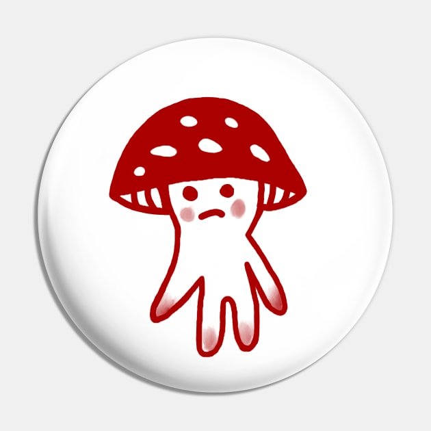 Sad little red mushroom Pin by LuxTheBat